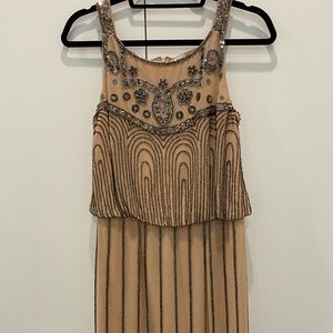 JS beaded tan dress